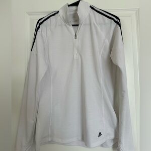 Adidas White Quarter-Zip Pullover